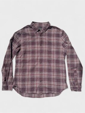 Vince Plaid Linen Cotton Button Down Shirt Mens Large Classic Fit